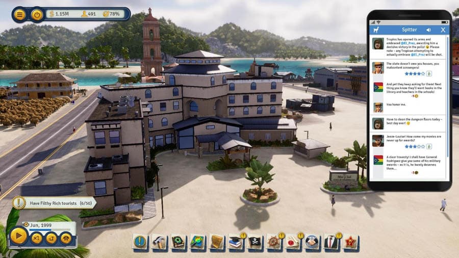 An official picture of Tropico 6, one of the best civilization games on Steam.