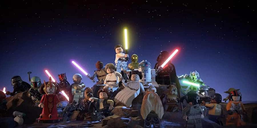 A wallpaper of LEGO Star Wars: The Skywalker Saga.