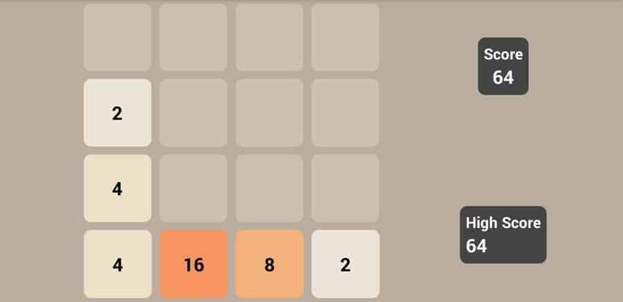 A wallpaper of 2048, one of the best light games for android.