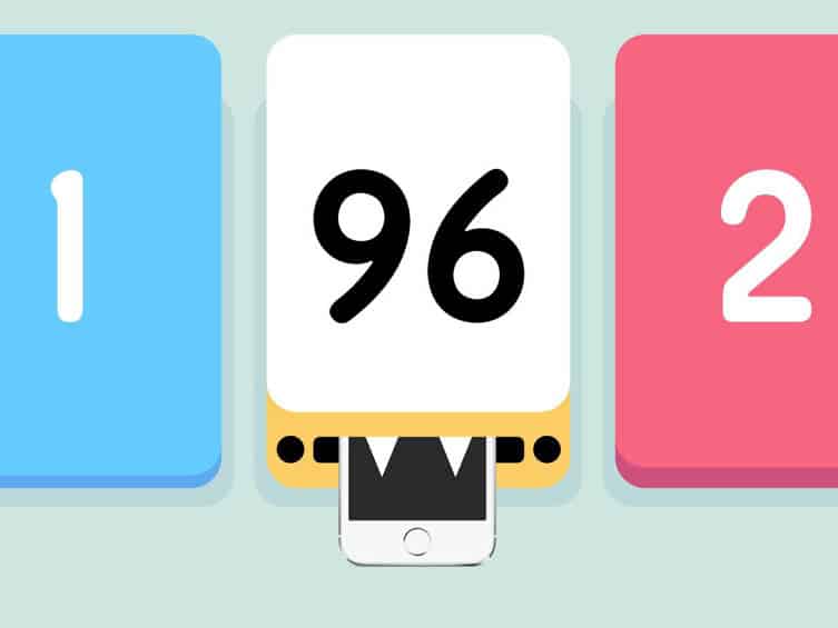 An official photo of Threes! one of the best light games for ios.