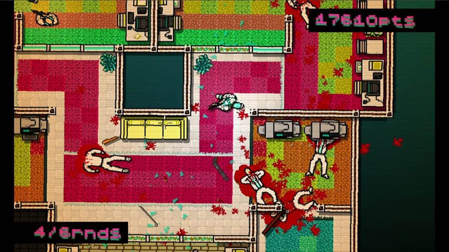 An official photo of Hotline Miami, one of the best light games for pc.