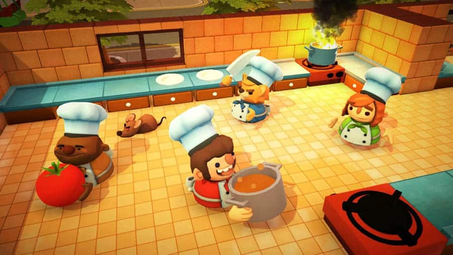 An official wallpaper of Overcooked, one of the best light games for xbox.