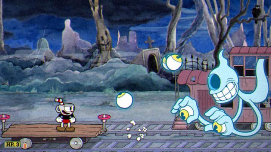 A wallpaper of Cuphead, one of the best light games for xbox.