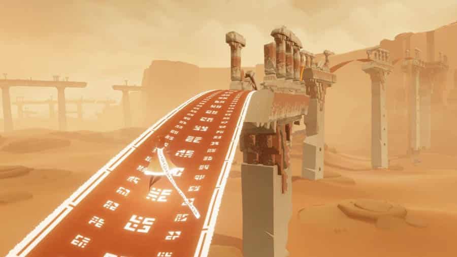 A picture of Journey, one of the best light games on steam.