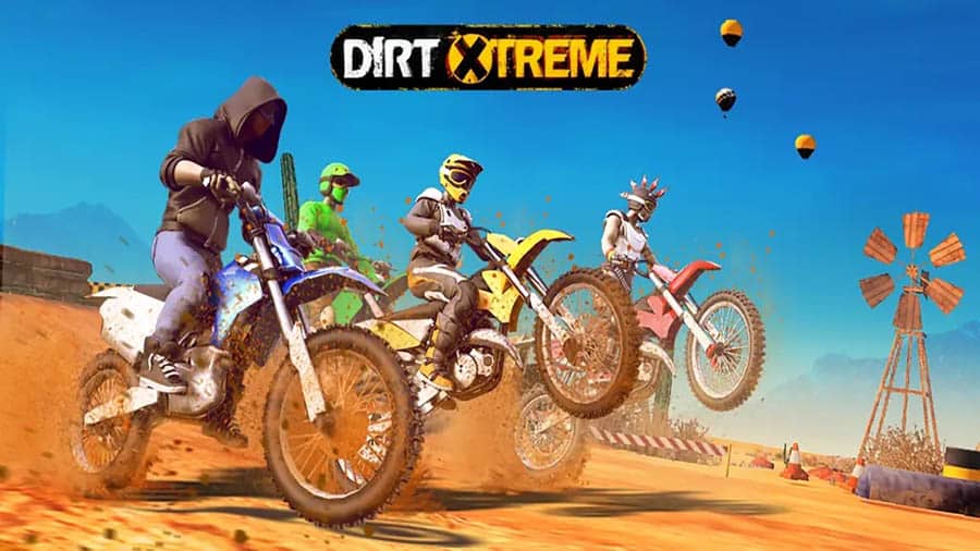 A wallpaper of Dirt Xtreme, one of the best motorcycle games for android.