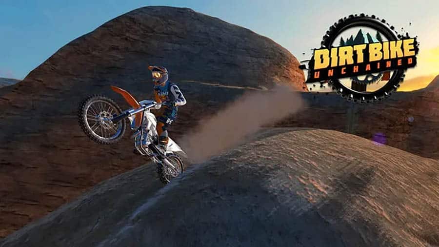 A wallpaper of Dirt Bike Unchained, one of the best motorcycle games for ios.