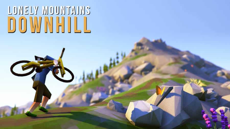 A wallpaper of Lonely Mountains: Downhill, one of the best motorcycle games on steam.