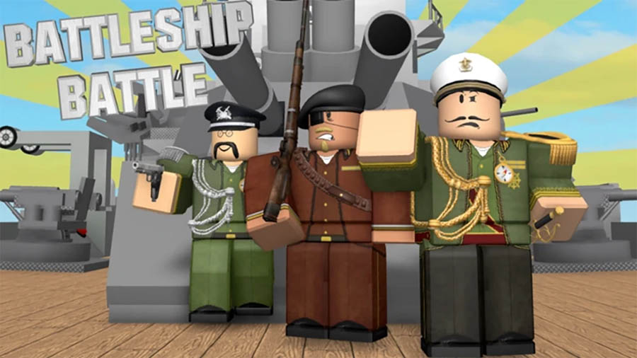 The Official Picture of Battleship: The Classic Naval Game with its characters, One of Best Naval Games for Roblox.