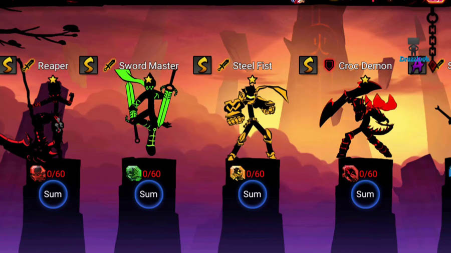 A wallpaper of League of Stickman: Ninja, one of the best ninja games for Android.