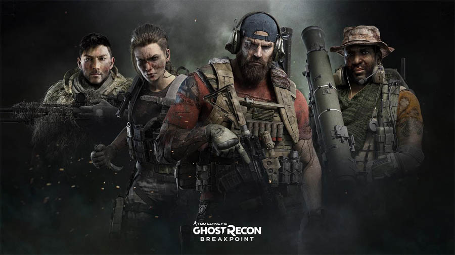 The Official Picture of Tom Clancy’s Ghost Recon Breakpoint with its characters, One of best sniper game for mac.