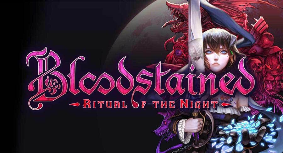 A wallpaper of Bloodstained: Ritual of the Night, one of the best vampire games for iOS.