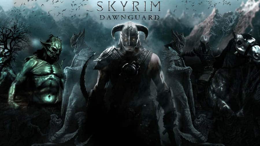 A wallpaper of The Elder Scrolls V: Skyrim – Dawnguard, one of the best vampire games for Xbox.