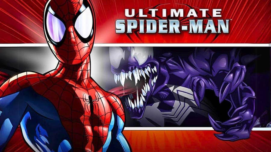 A wallpaper of Ultimate Spider-Man, one of the best venom games for pc.