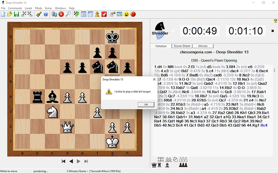 A picture of Shredder Chess, one of the best chess games for mac.