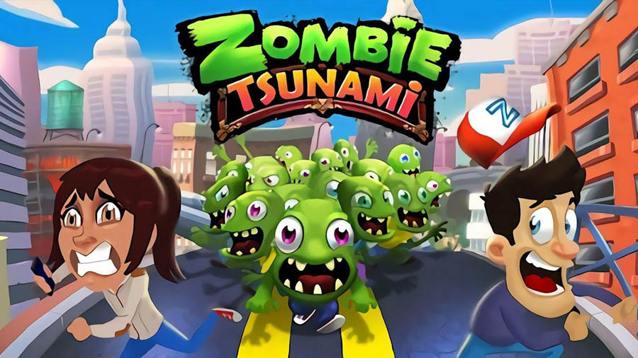 The Official Picture of Zombie Tsunami with its characters.