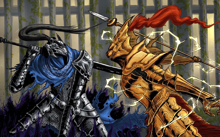 A wallpaper of Ornstein and Smough.