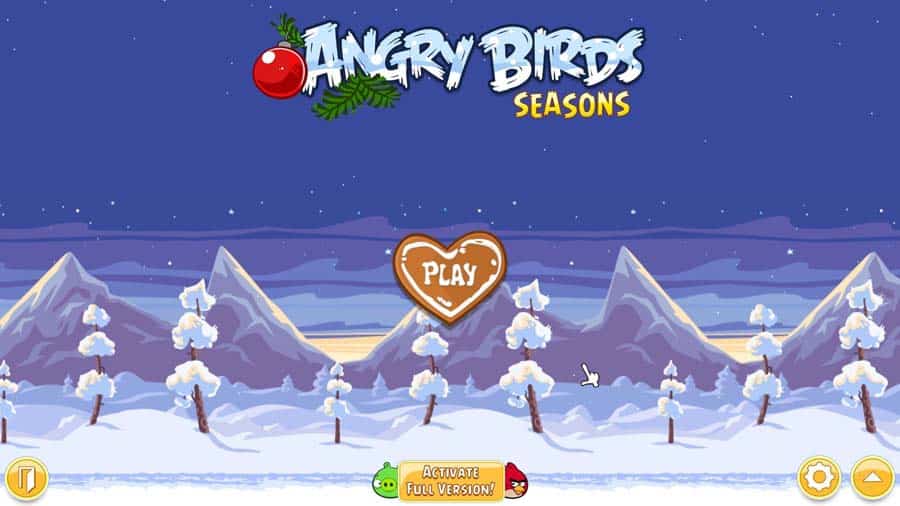 A wallpaper of Angry Birds Seasons, one of the best Angry Birds for iOS.