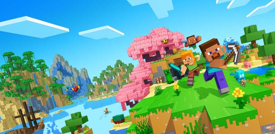 A wallpaper of Minecraft, one of the best Angry Birds games for PS4.