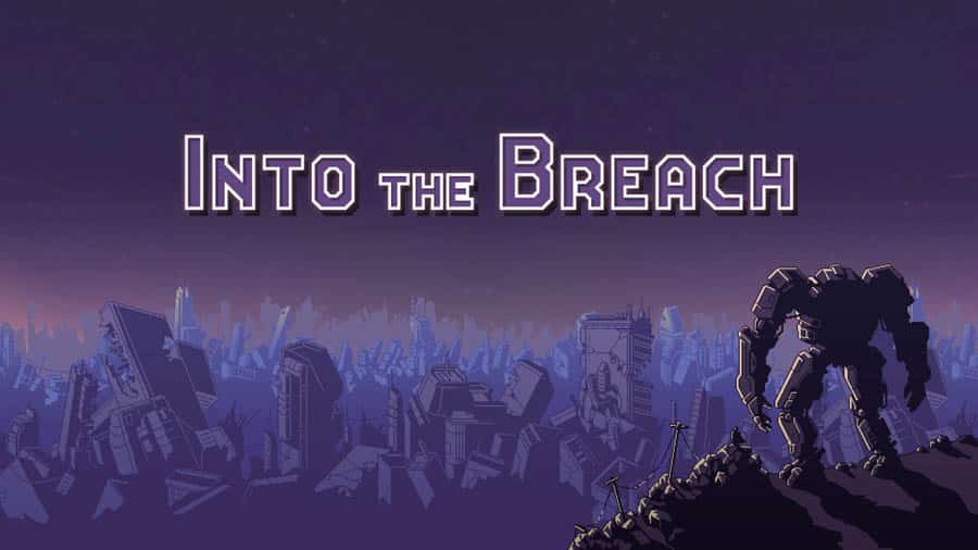 A wallpaper of Into the Breach, one of the best artillery games on Mac.