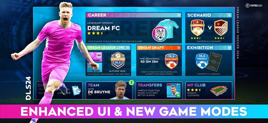 The Official Picture of Dream League Soccer 2024 That Features Many Great Players Like Kevin De Bruyne.