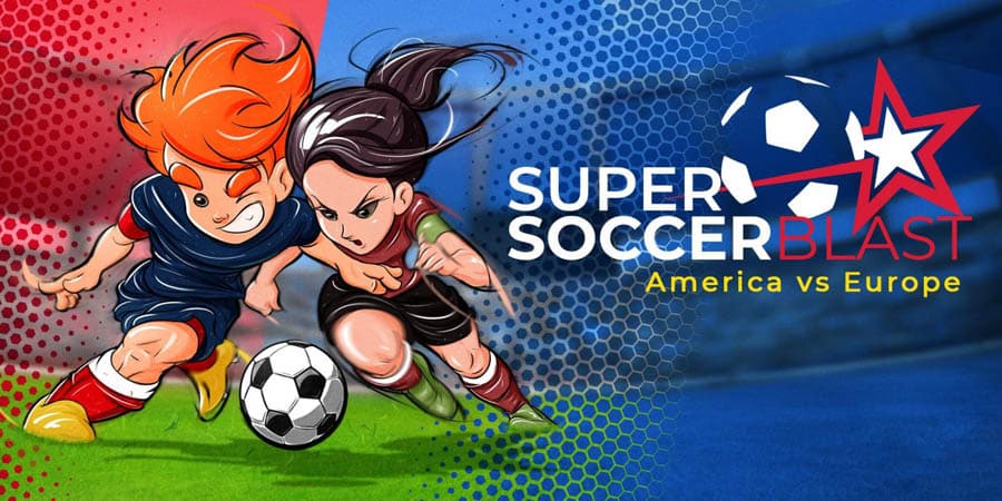 A wallpaper of Super Soccer Blast: America vs Europe.