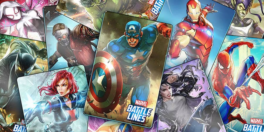 A wallpaper of Marvel Battle Lines, one of the best Marvel games for Chromebook.