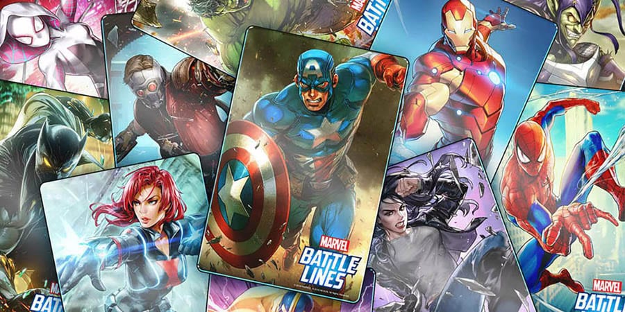 A wallpaper of Marvel Battle Lines, one of the best Marvel games for iOS.