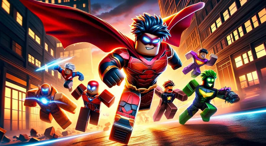 A picture of Super Hero Tycoon, one of the best Marvel games on Roblox.