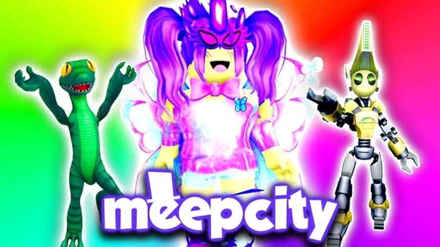 A wallpaper of MeepCity, one of the best roleplay games for Roblox.