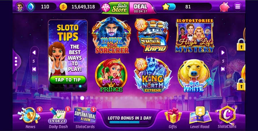 A picture of Slotomania, one of the best slot games for Android.