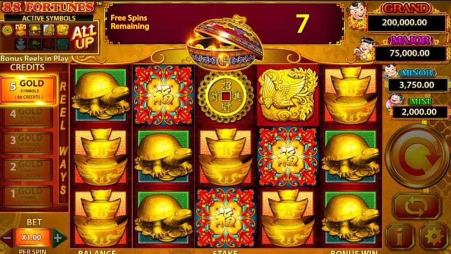 A picture of 88 Fortunes, one of the best slot games for PC.