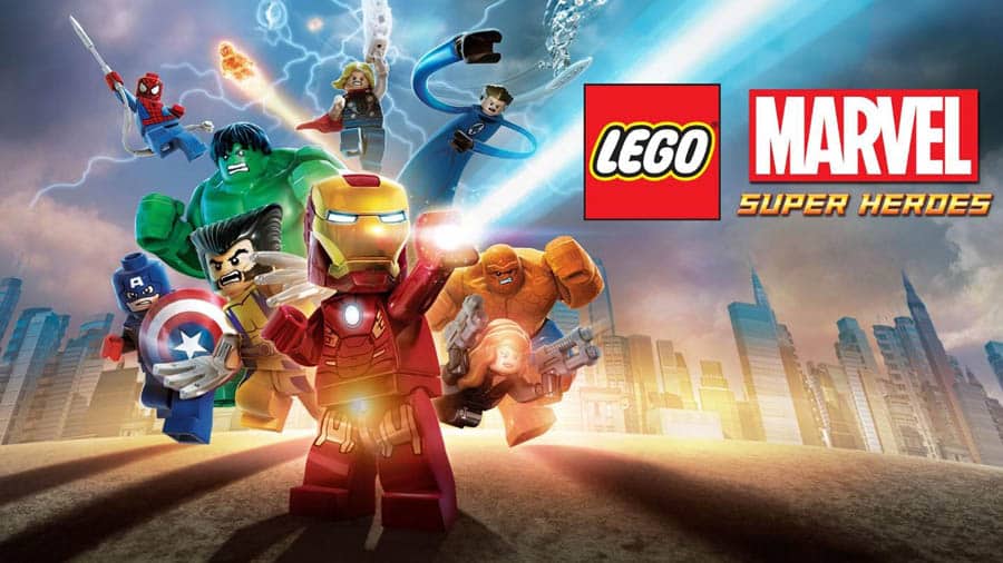 A wallpaper of LEGO Marvel Super Heroes, one of the best Spiderman games for PC.