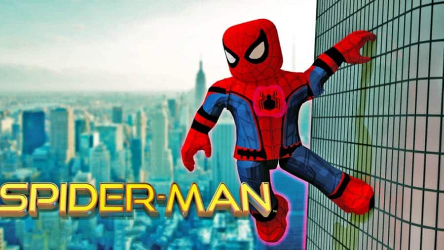 A main picture of Spider-Man Simulator, one of the best Spider-Man games for Roblox.