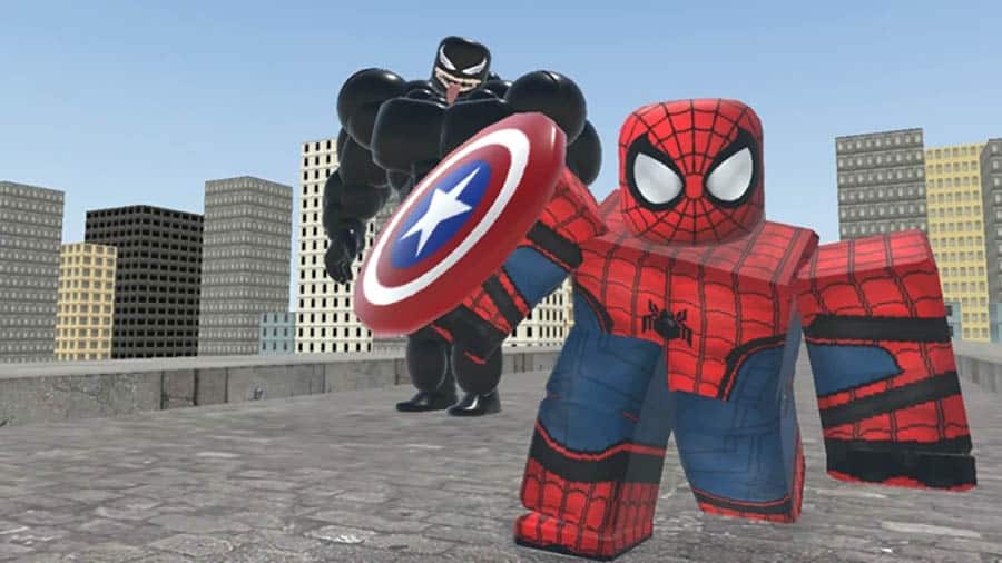 A picture of Spider-Man City, one of the best Spider-Man games for Roblox.