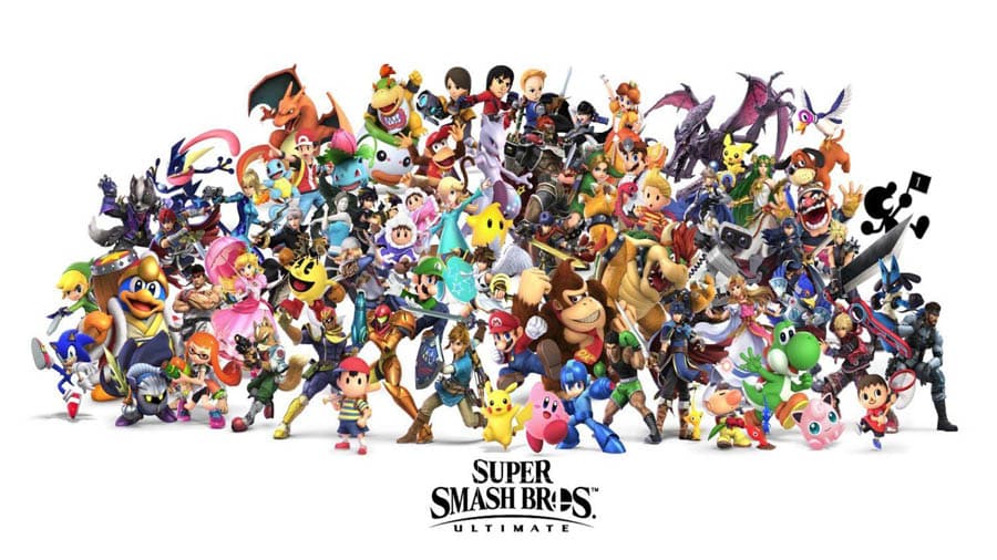 A wallpaper of Super Smash Bros. Ultimate, one of the best Spider-Man games for Switch.