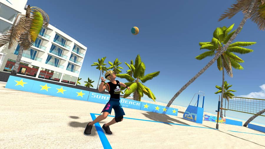 A main picture of Highline Volleyball VR, one of the best volleyball games on Steam.