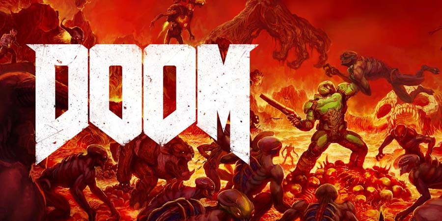 A picture of DOOM, one of the best Alien games for Switch.