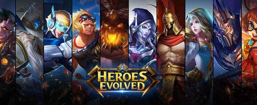 A wallpaper of Heroes Evolved, one of the best Battle Arena games on iOS.