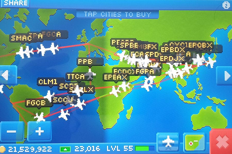 A picture of Pocket Planes, one of the best aircraft games for iOS.