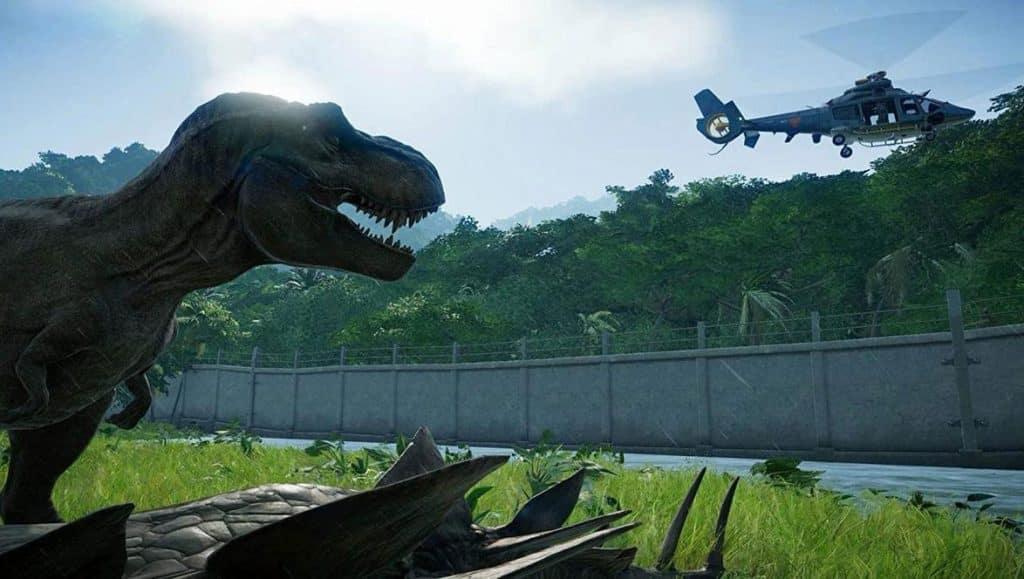 An official picture of Jurassic World Evolution.