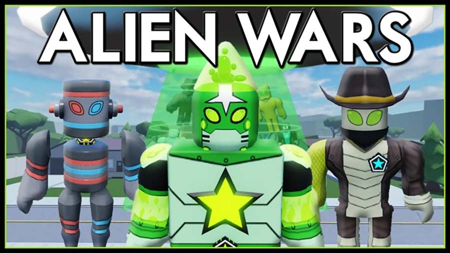 A wallpaper of Alien War, one of the best Alien games for Roblox.