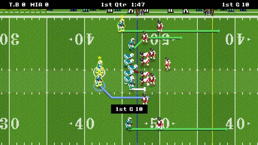 A wallpaper of Retro Bowl, one of the best American Football games for Chromebook.