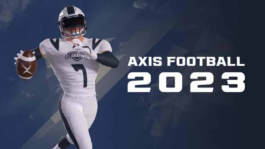 A wallpaper of Axis Football 2023, one of the best American Football games for PS5.