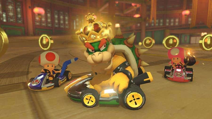 A wallpaper of Mario Kart 8 Deluxe, one of the best Co-Op Switch games for couples.