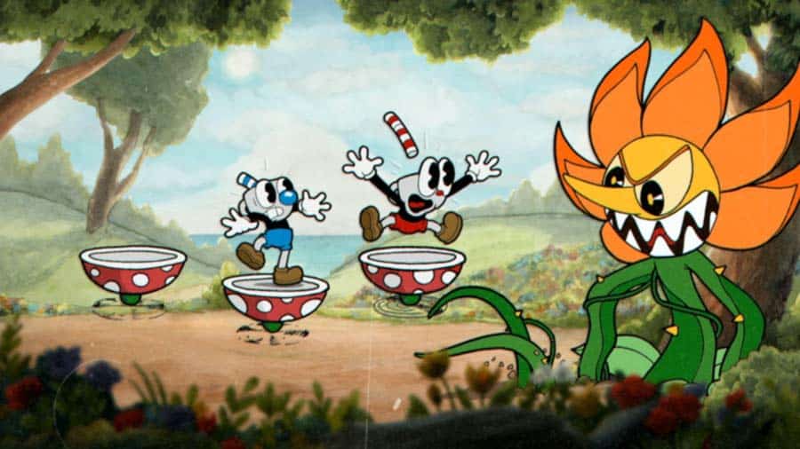 An official picture of Cuphead, one of the best Co-Op Switch games for couples.