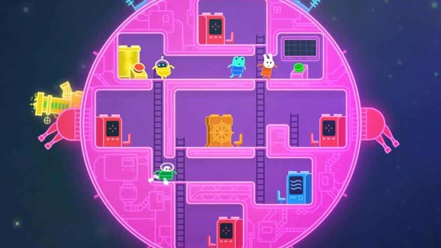 An official picture of Lovers in a Dangerous Spacetime, one of the best Co-Op Switch games for couples.