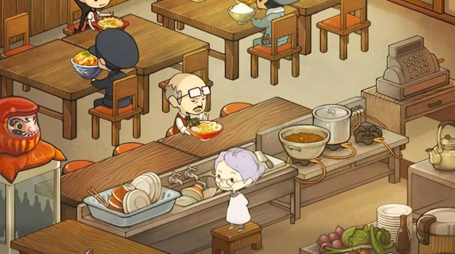 The Official Picture of Hungry Hearts Diner with its characters, One of best cooking games for android.