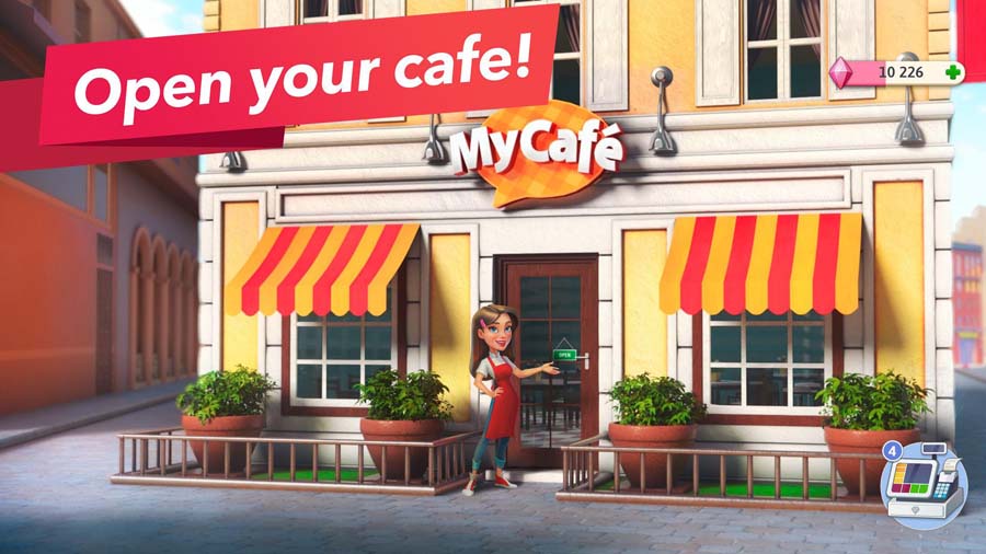 The Official Picture of My Cafe: Recipes & Stories with its character, One of best cooking games for android.