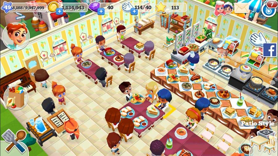 in game Picture of Restaurant Story 2 with its characters, One of best cooking games for android.