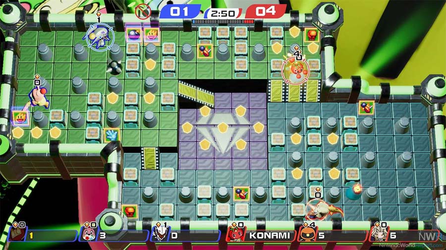 A wallpaper of Super Bomberman R, one of the best Multiplayer Battle Royale games for Switch.